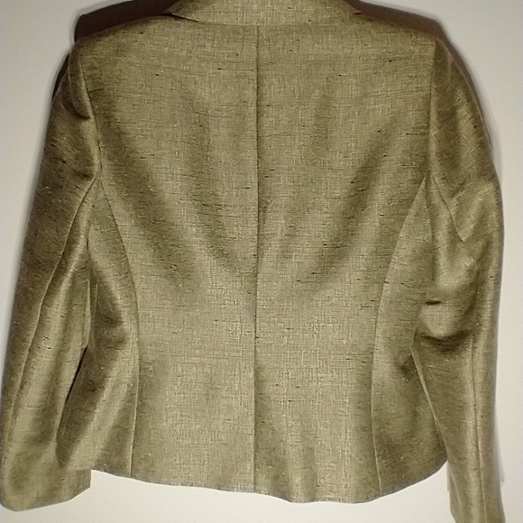 Kasper Blazer Olive Green Metallic size 10 petite - Picture 2 of 3